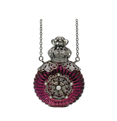 Amethyst Perfume Bottle Necklace