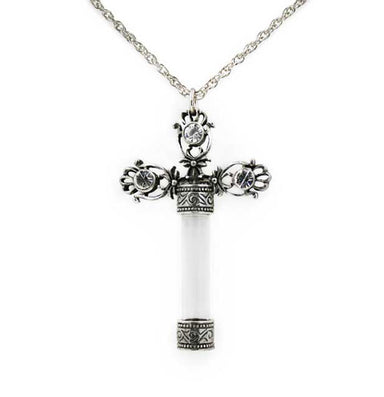 Jeweled Cross Perfume Necklace