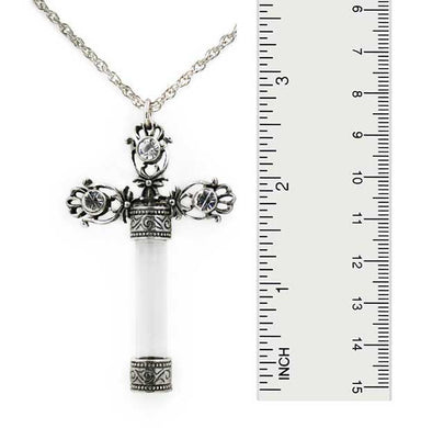 Jeweled Cross Perfume Necklace Size