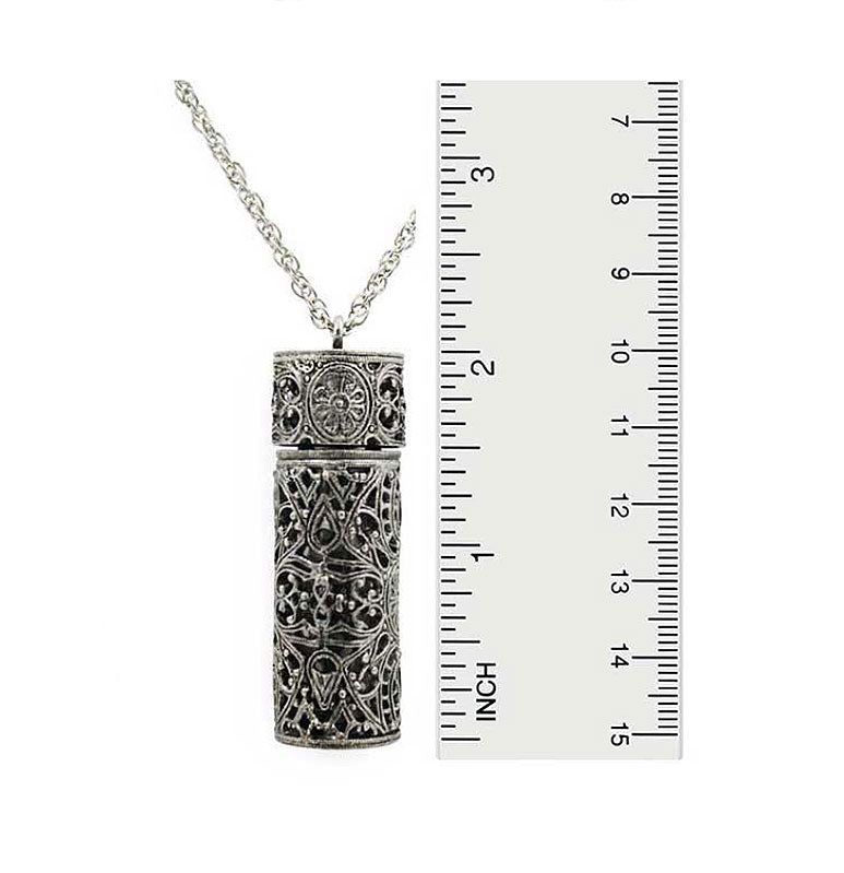 Faith Pewter Perfume Necklace