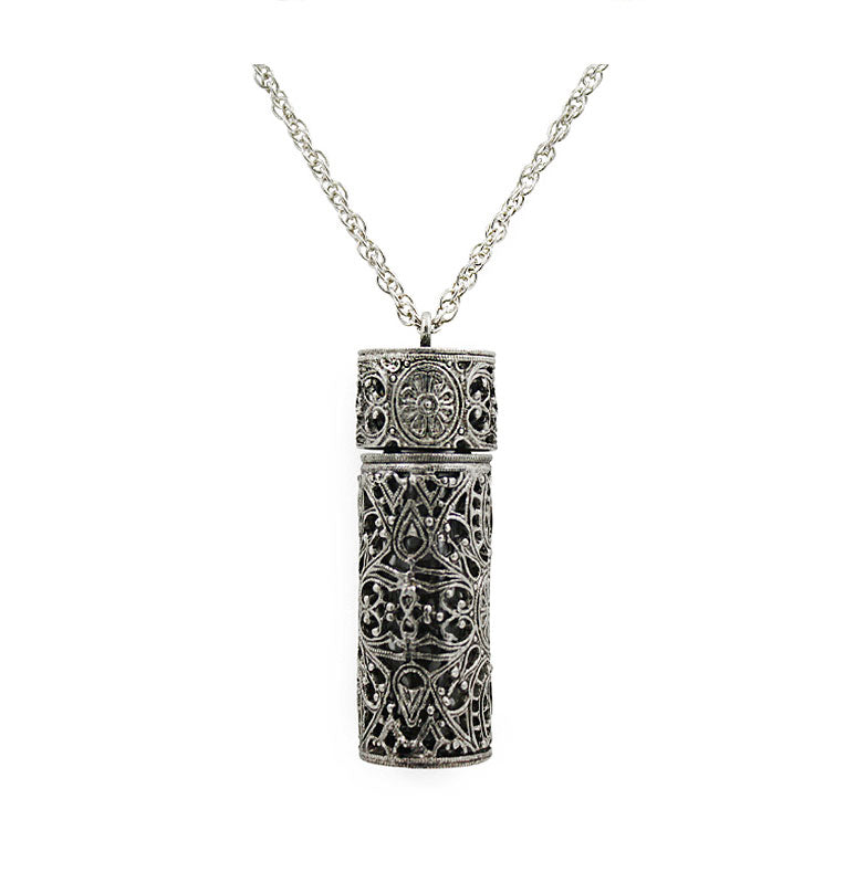 Faith Pewter Perfume Necklace